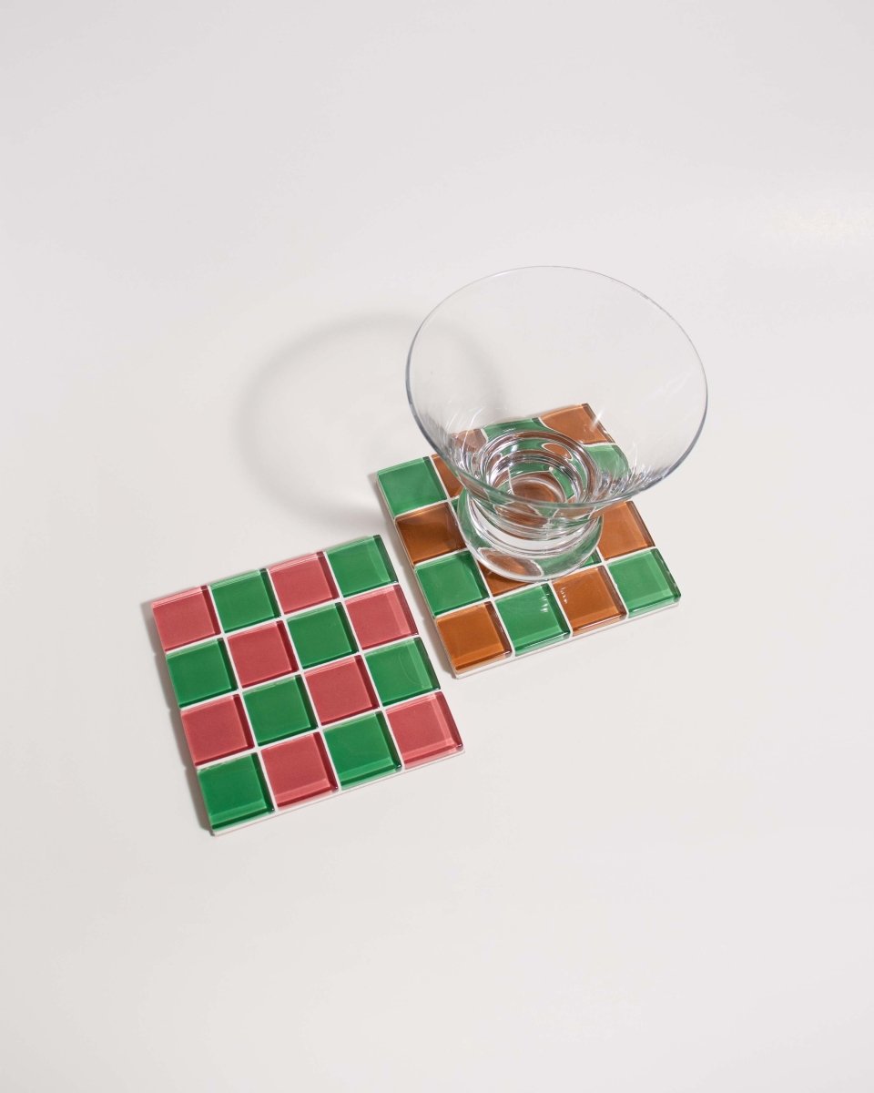 Subtle Art Studios Glass Tile Coaster Sweater Weather | Handcrafted 3.5" Heat Resistant