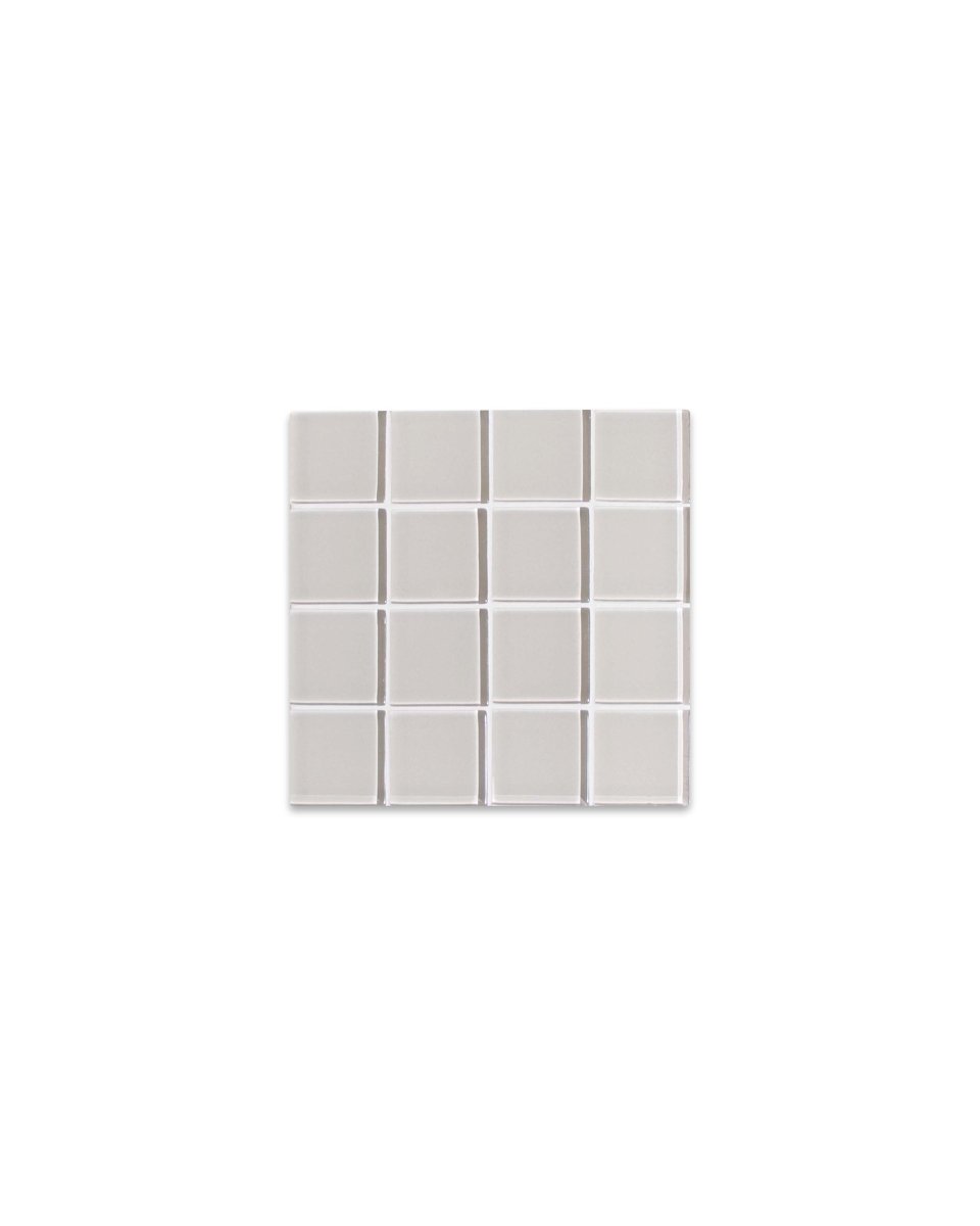 Subtle Art Studios Glass Tile Coasters - Beige Canvas | Handcrafted Heat Resistant