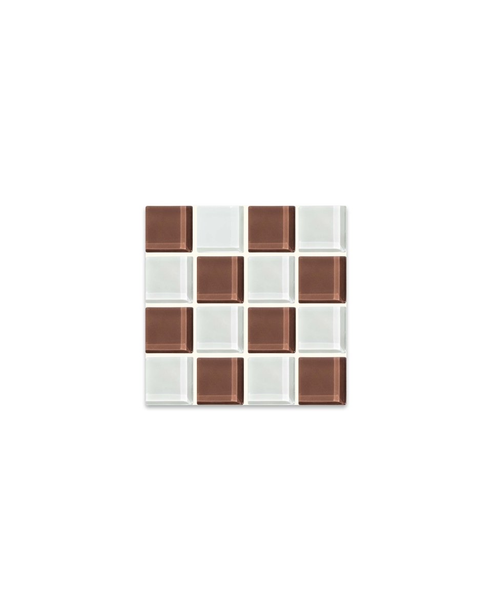 Subtle Art Studios Glass Tile Coasters - Chocolate Brown, Handcrafted, Heat Resistant