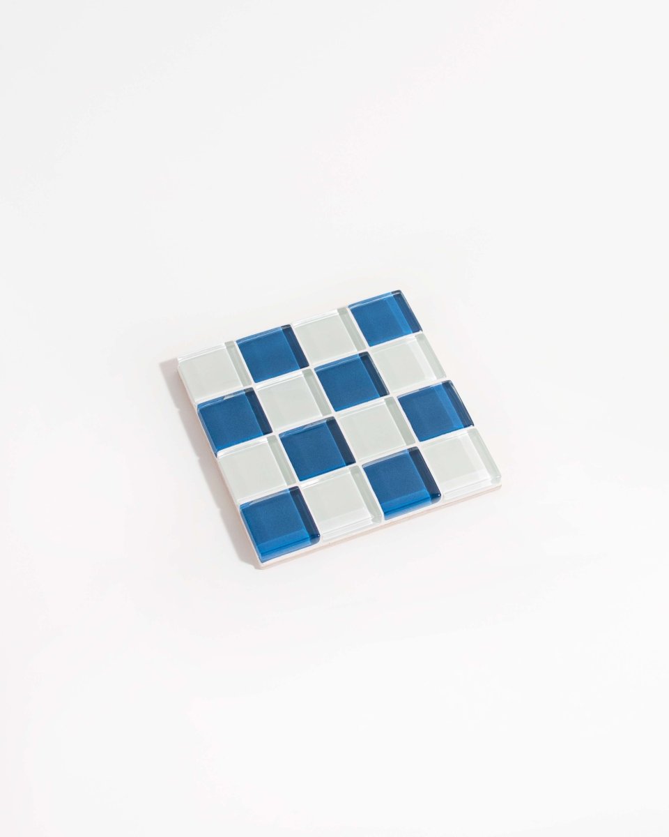 Subtle Art Studios Glass Tile Coasters - Handcrafted Porcelain Design | Heat Resistant