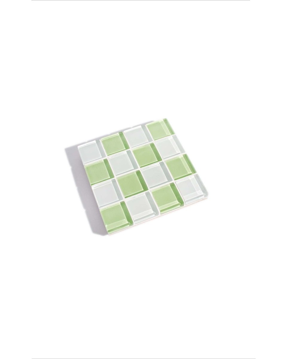 Subtle Art Studios Glass Tile Coasters - Pistachio Milk Chocolate | Handcrafted Set