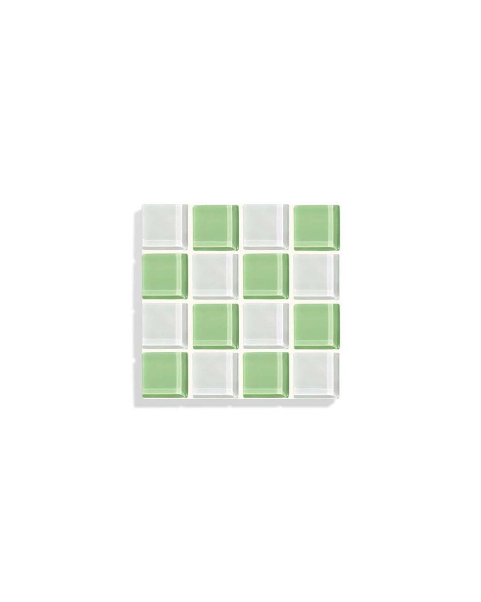 Subtle Art Studios Glass Tile Coasters - Pistachio Milk Chocolate | Handcrafted Set