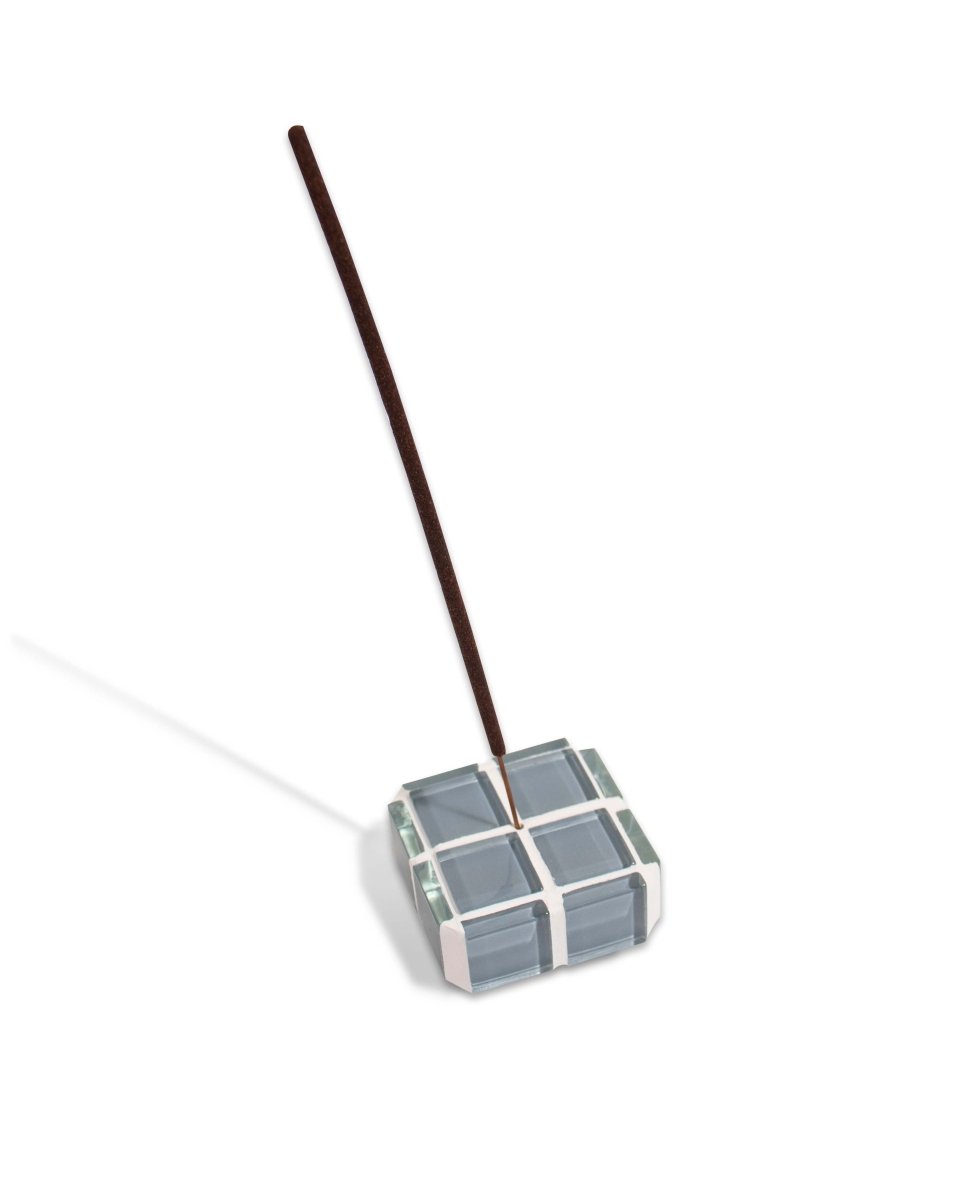 Subtle Art Studios Glass Tile Incense Holder - Handcrafted Cube 2x2 Heat - Resistant