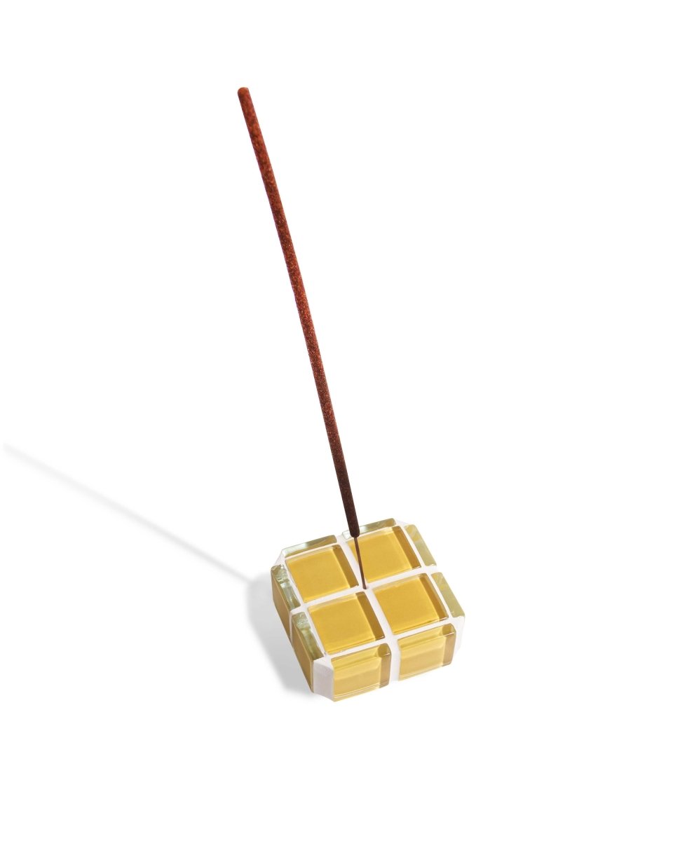 Subtle Art Studios Glass Tile Incense Holder - Handcrafted Cube 2x2x1 Heat - Resistant