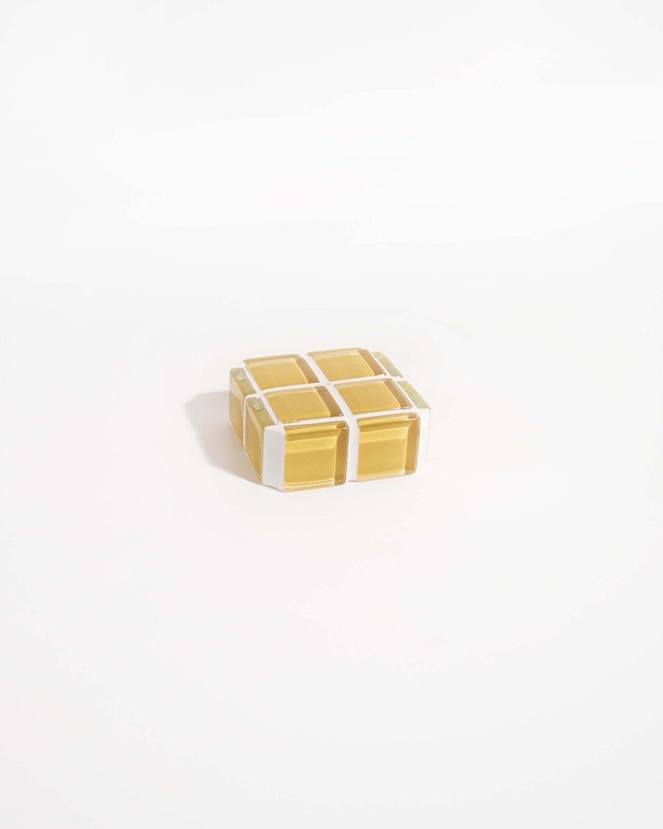 Subtle Art Studios Glass Tile Incense Holder - Handcrafted Cube 2x2x1 Heat - Resistant