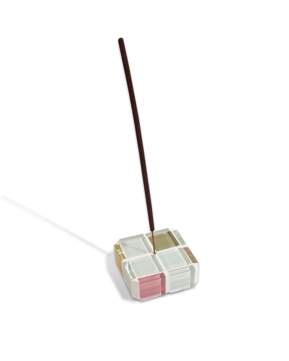 Subtle Art Studios Glass Tile Incense Holder - Handcrafted Cube 2x2x1 inch