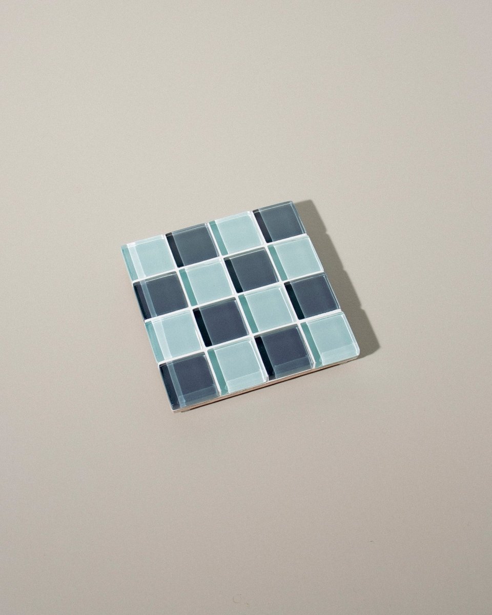 Subtle Art Studios Glass Tile Mermaid Coaster Set - Handcrafted Heat - Resistant