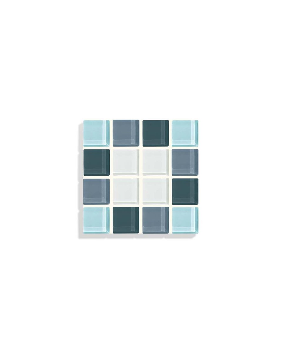 Subtle Art Studios Handcrafted Glass Tile Coaster - Gray Gradient - 3.5" Square