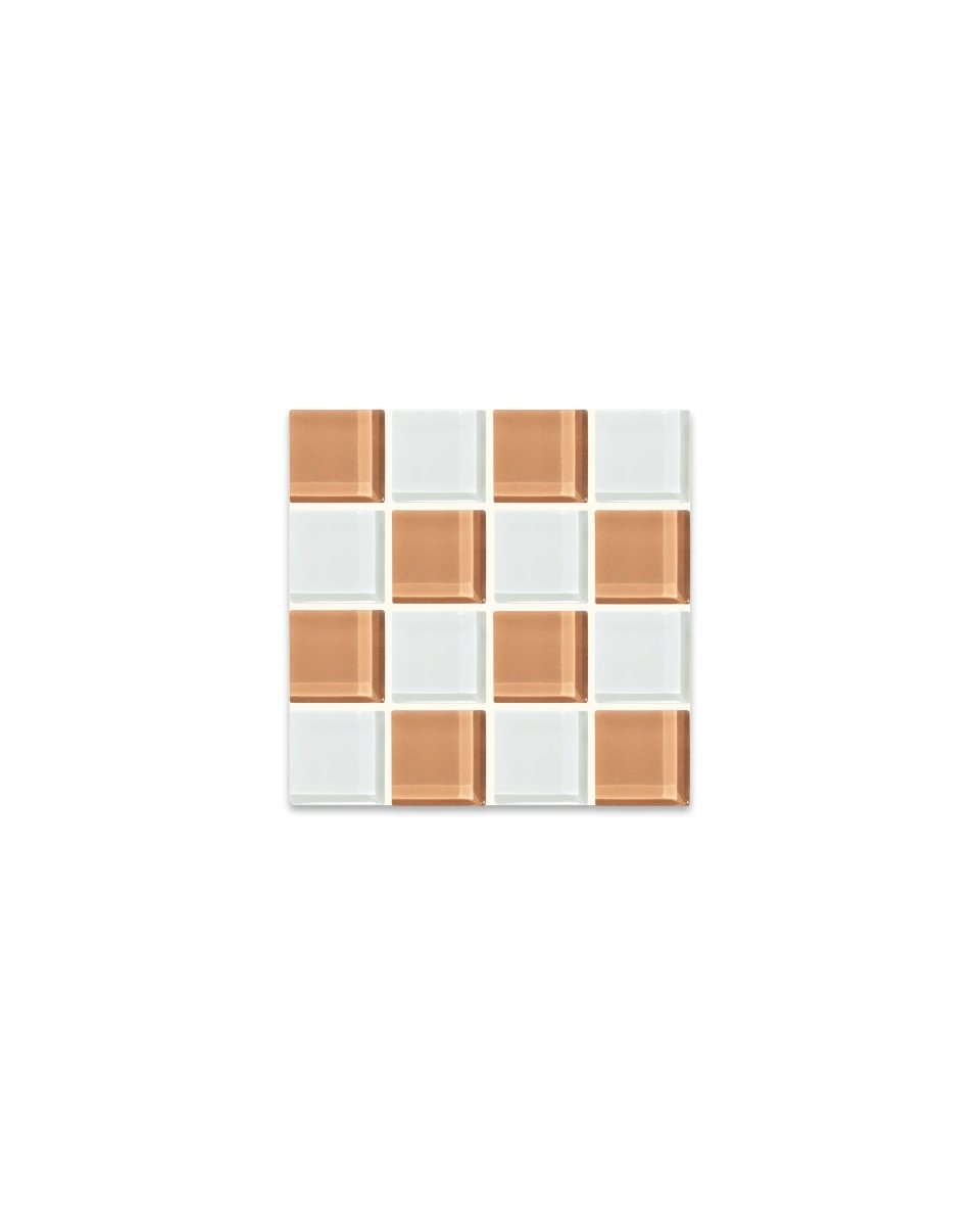 Subtle Art Studios Handcrafted Glass Tile Coaster - Hazelnut Brown, 3.6" Square