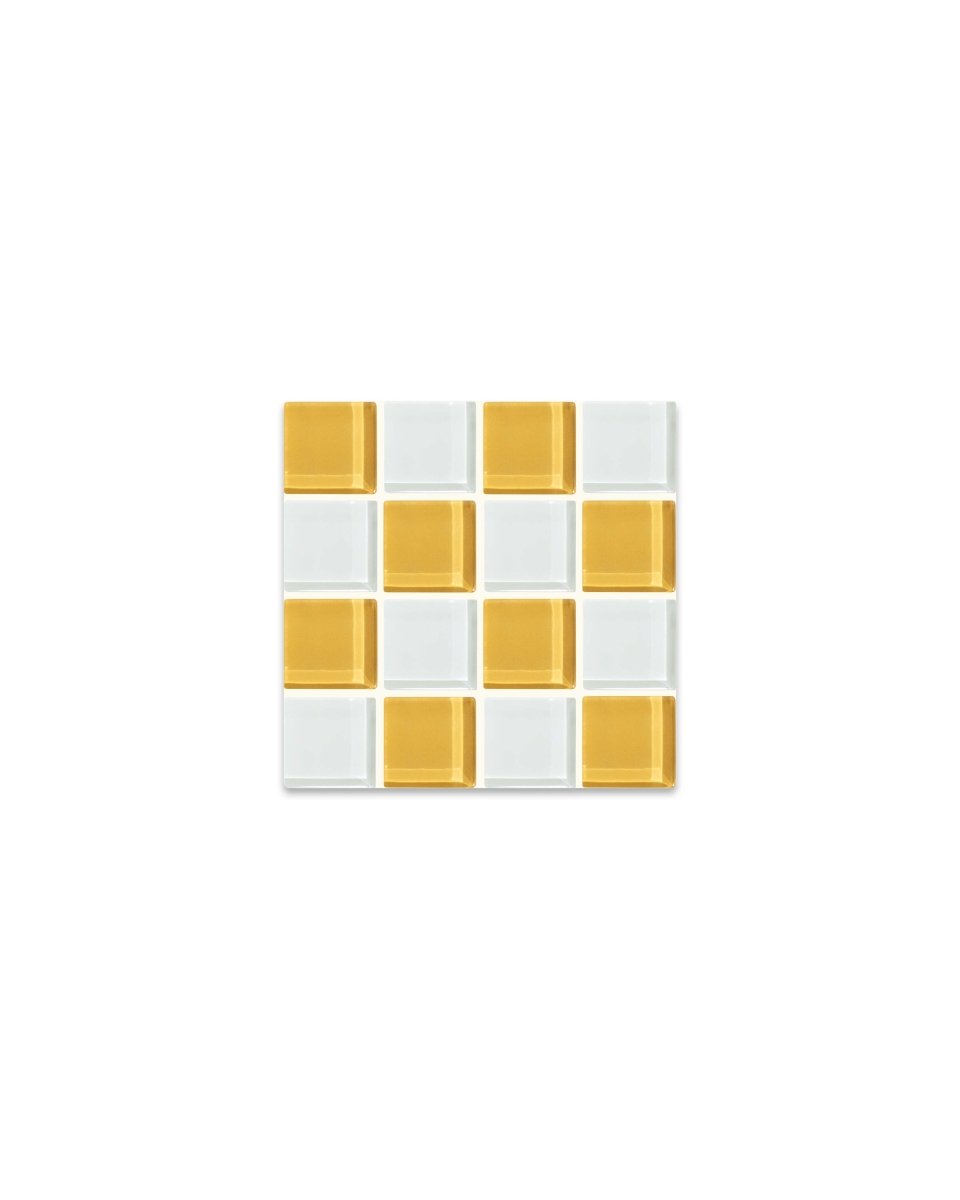 Subtle Art Studios Handcrafted Glass Tile Coaster - Honey Milk Chocolate Brown