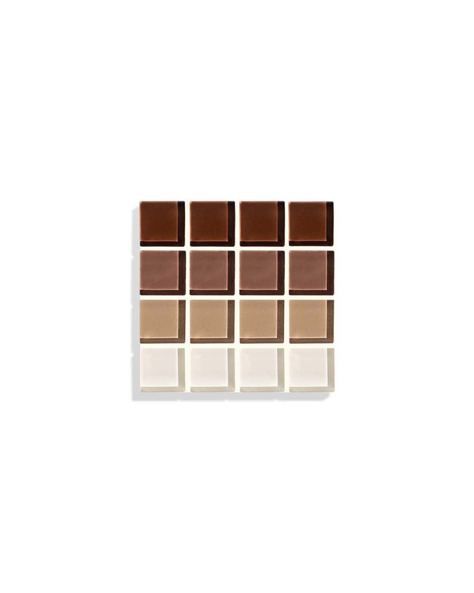 Subtle Art Studios Handcrafted Glass Tile Coaster - Ombre Cappuccino - Heat Resistant