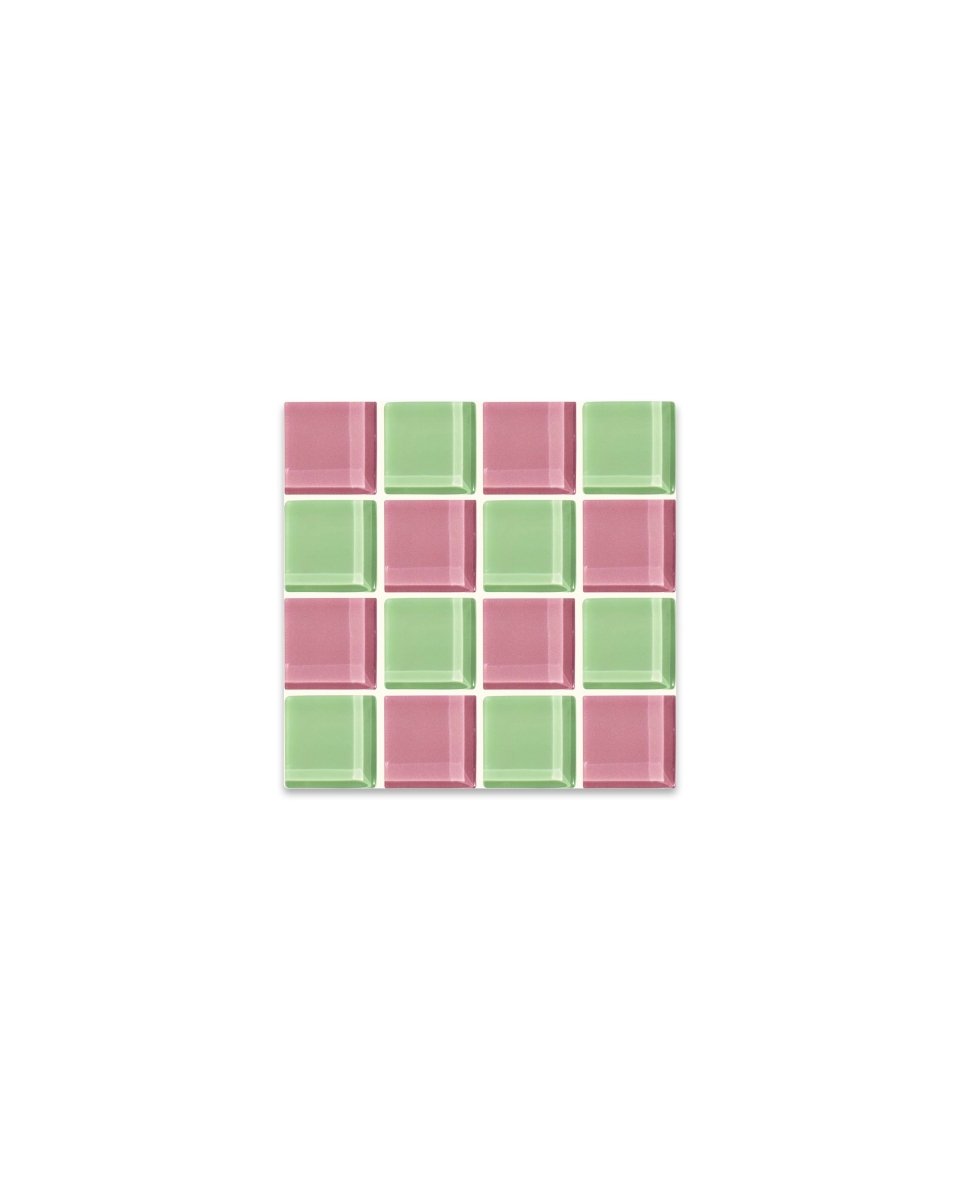 Subtle Art Studios Handcrafted Glass Tile Coaster - Pink Guava | 3.5" Square