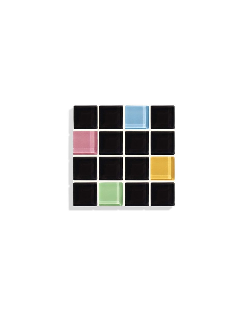 Subtle Art Studios Handcrafted Glass Tile Coaster - Randomness Design - 3.5 Inch