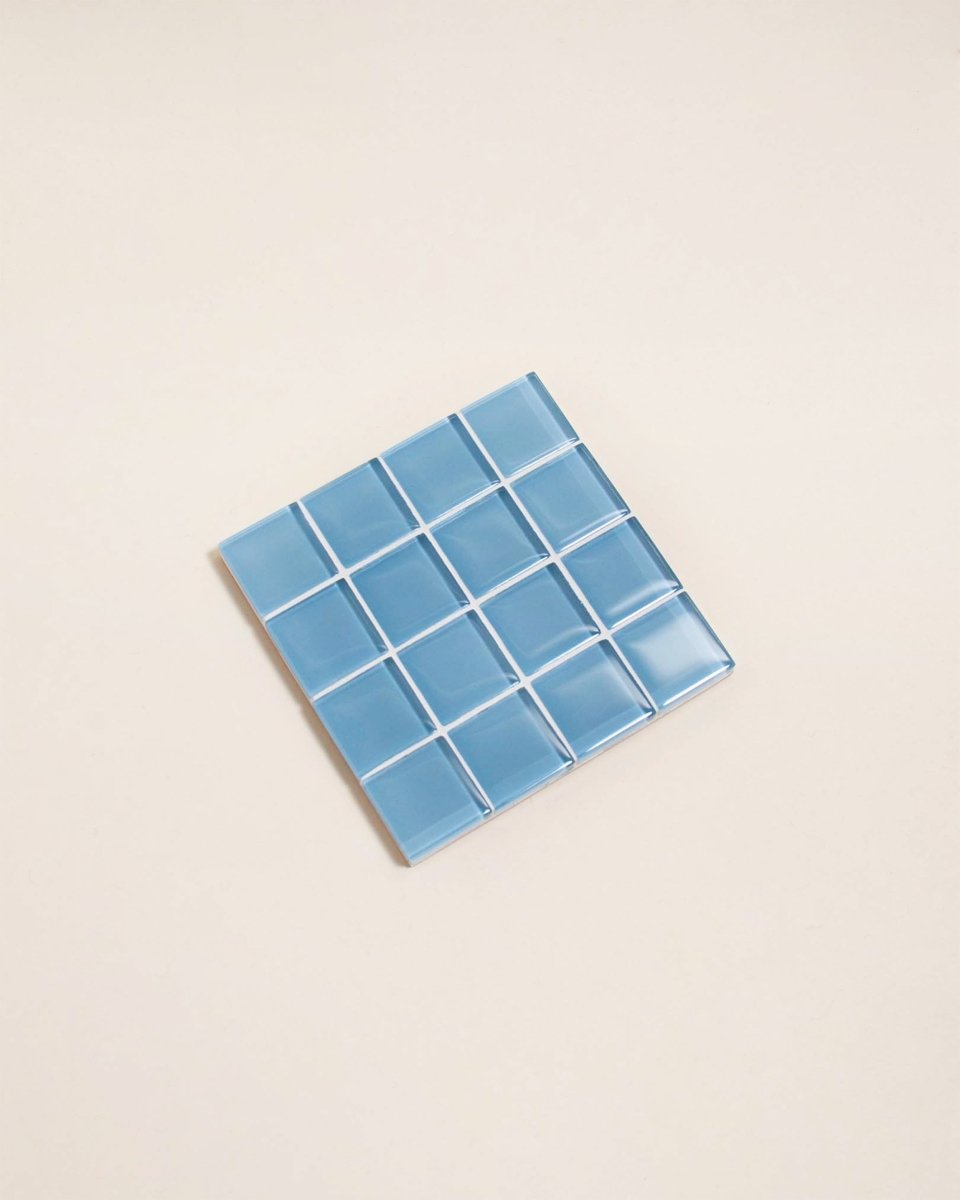 Subtle Art Studios Handcrafted Glass Tile Coaster - Sky Design | 3.5" Square
