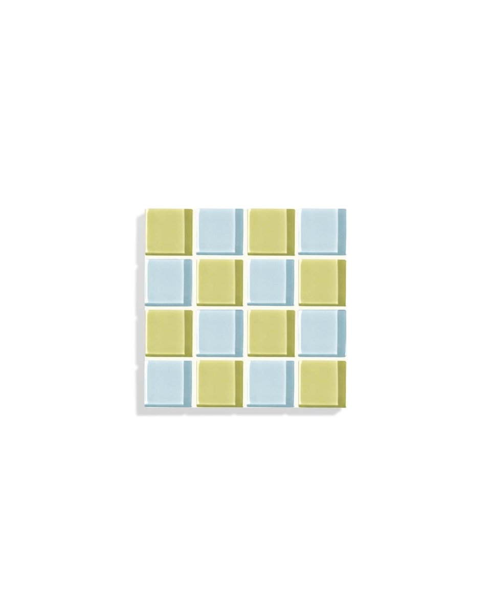 Subtle Art Studios Handcrafted Glass Tile Coaster - Sun by the Sea 3.5" Coastal Design