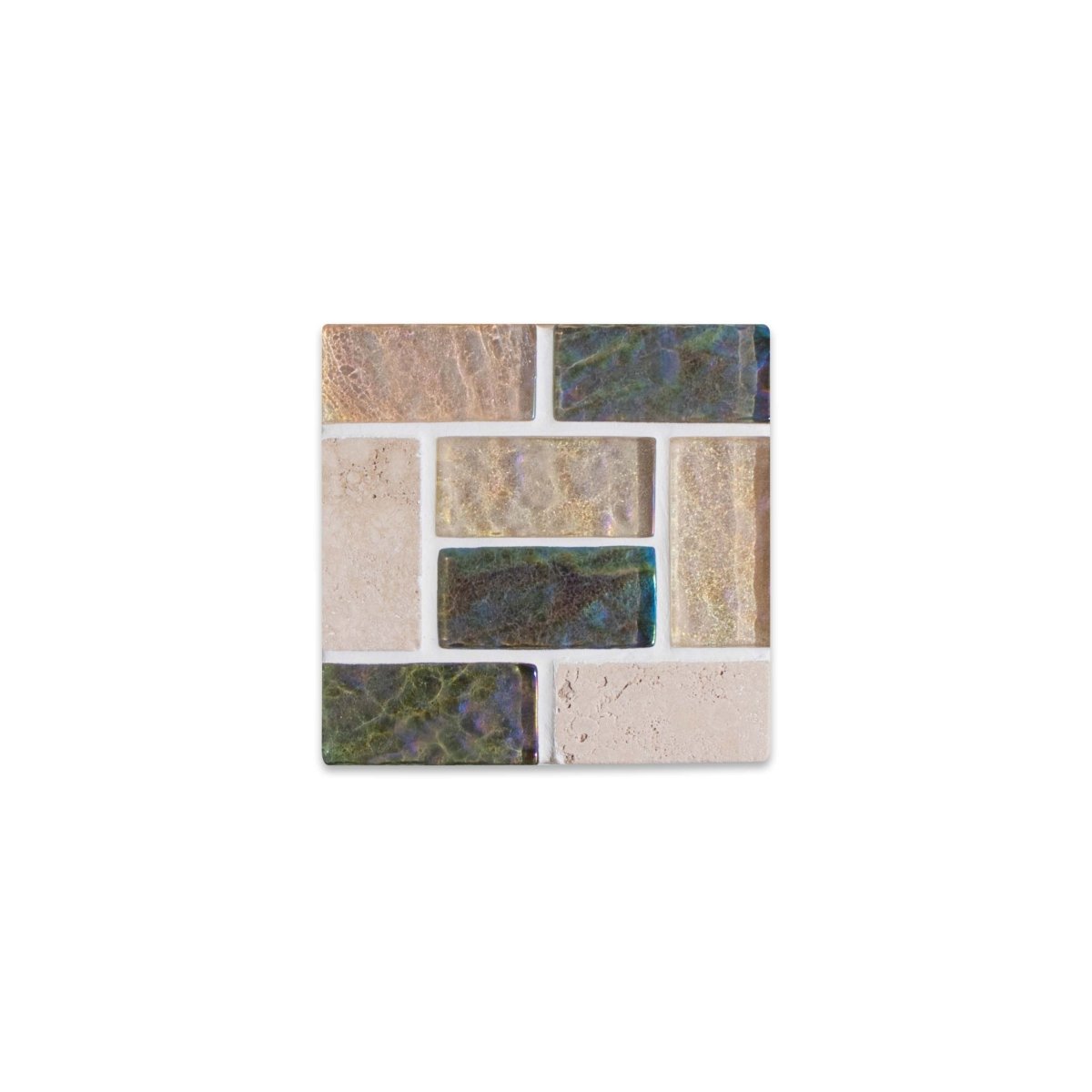 Subtle Art Studios Handcrafted Glass Tile Coasters - Heat Resistant Square 3.6"