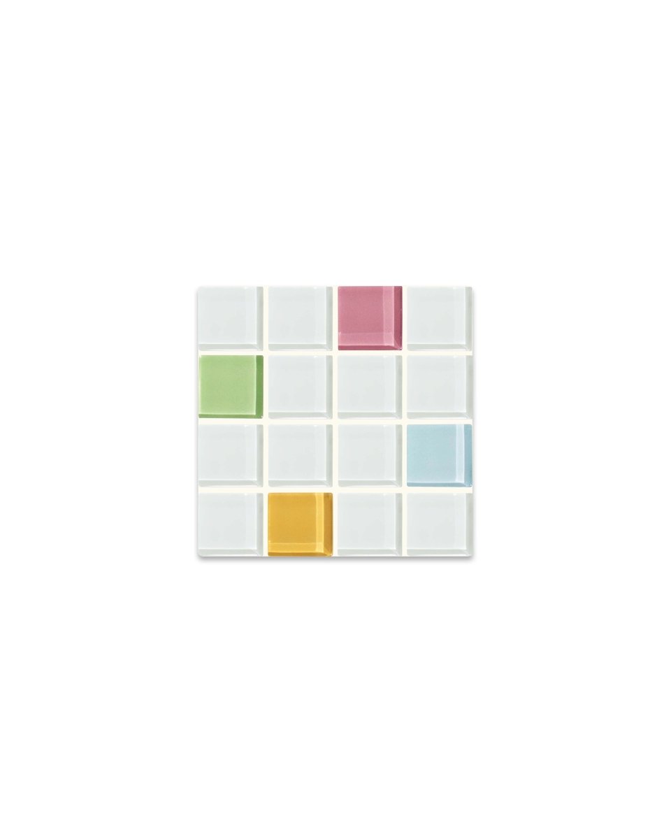 Subtle Art Studios Handcrafted Glass Tile Coasters - Randomness Design - 3.6" Square