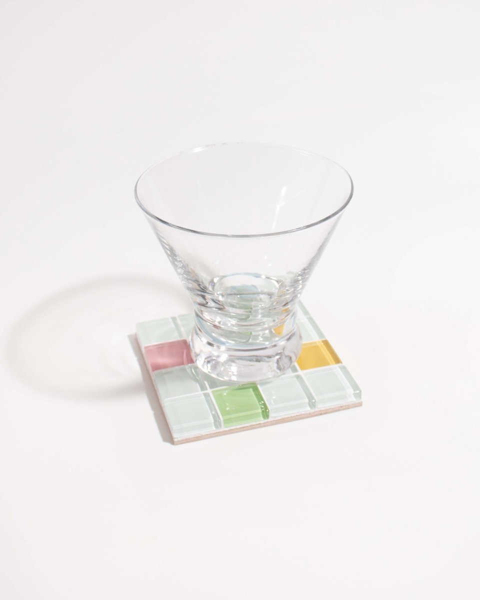 Subtle Art Studios Handcrafted Glass Tile Coasters - Randomness Design - 3.6" Square