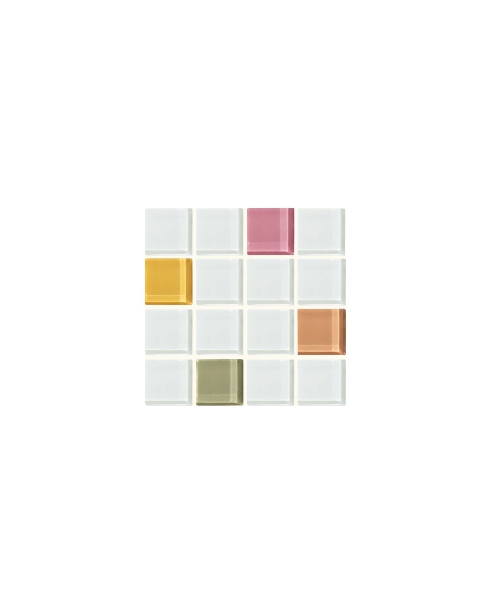 Subtle Art Studios Handcrafted Glass Tile Coasters - Randomness Design - Heat Resistant
