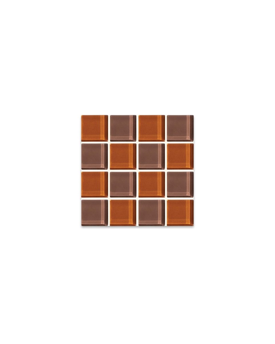 Subtle Art Studios Handcrafted Glass Tile Coasters - Salted Caramel Dark Chocolate