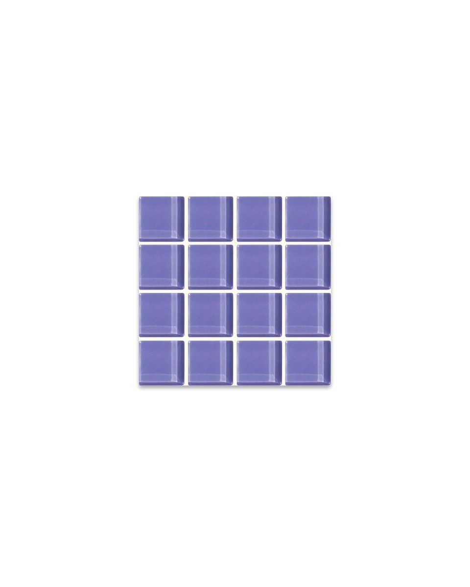Subtle Art Studios Lilac Purple Glass Tile Coaster - Handcrafted 3.6" Square