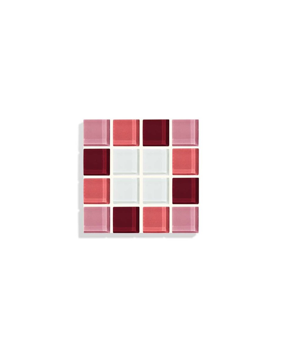 Subtle Art Studios Pink Gradient Glass Tile Coaster - Handcrafted Heat Resistant 3.5"