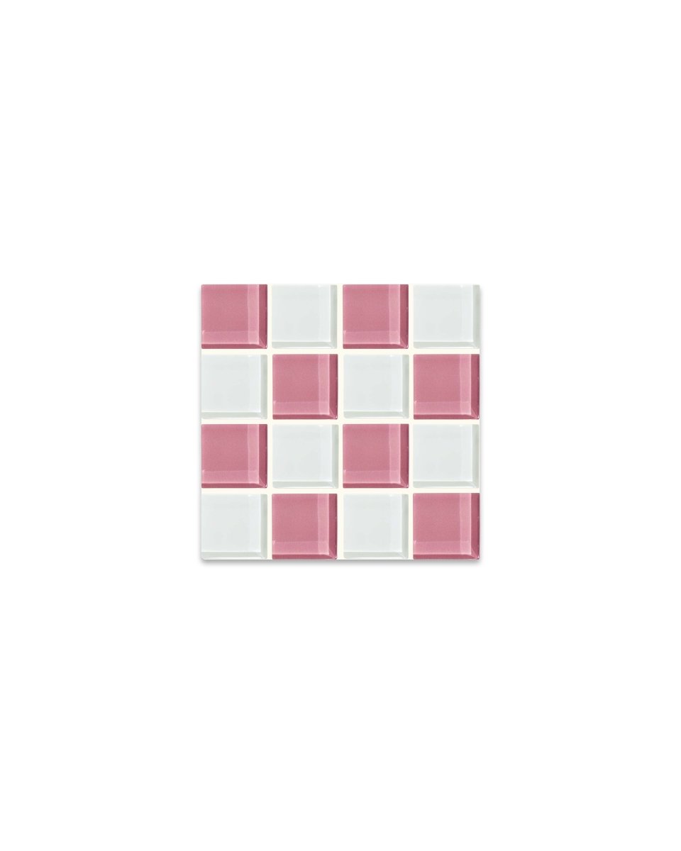 Subtle Art Studios Pink Himalayan Glass Tile Coaster - Handcrafted Heat - Resistant