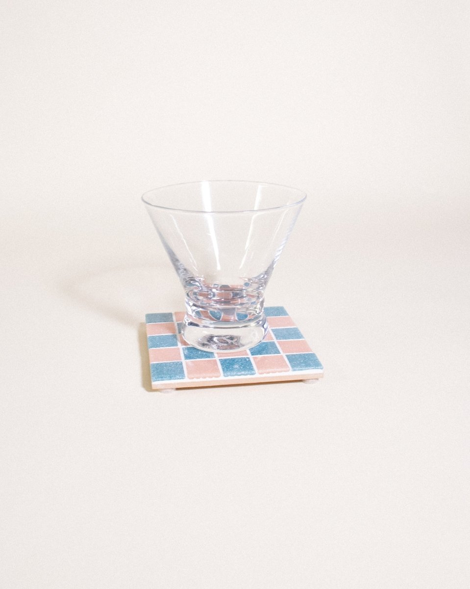 Subtle Art Studios Sour Patch Candy Glass Coaster - Handcrafted 3.875" Square Tile