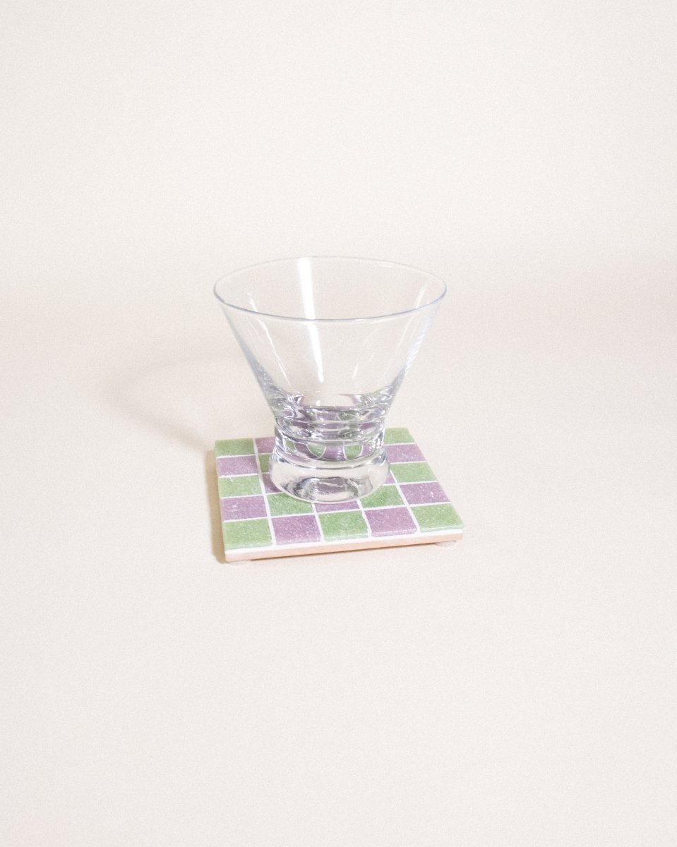 Subtle Art Studios Sour Patch Candy Glass Tile Coaster - 3.875" Square Handcrafted