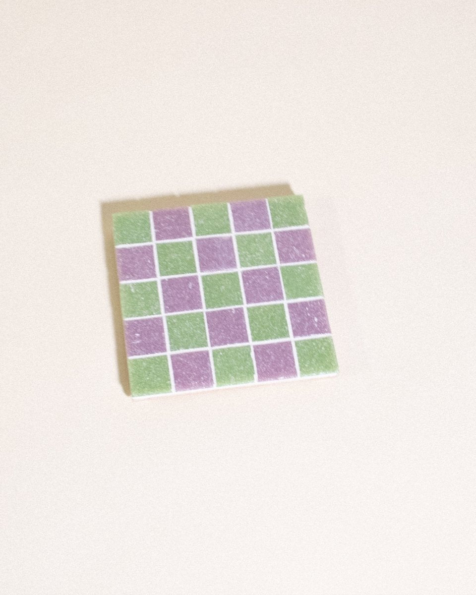 Subtle Art Studios Sour Patch Candy Glass Tile Coaster - 3.875" Square Handcrafted