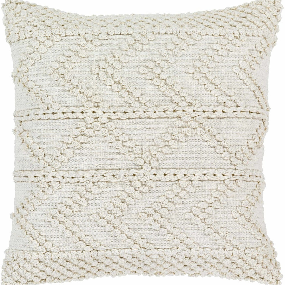 Boutique Rugs Sumiton White Textured Crochet Cotton Throw Pillow - lily & onyx