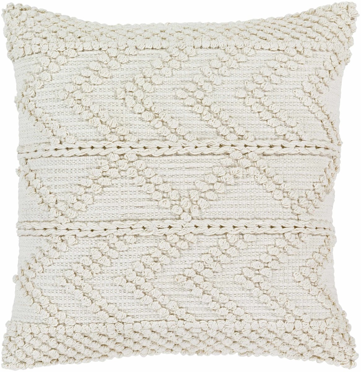 Boutique Rugs Sumiton White Textured Crochet Cotton Throw Pillow - lily & onyx