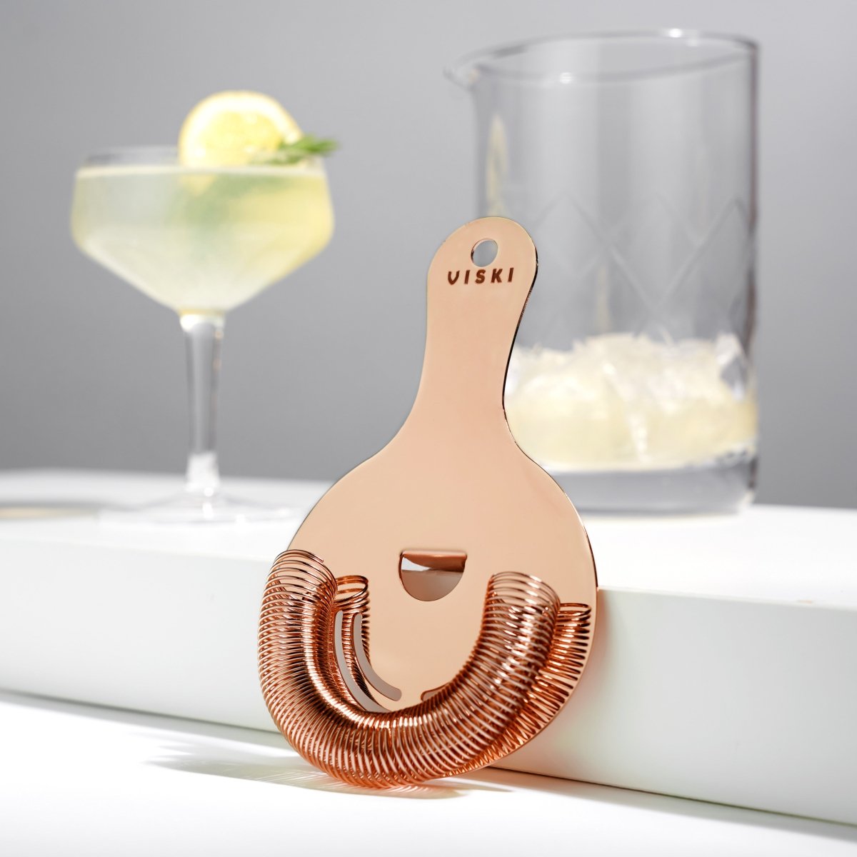 Viski Summit Hawthorne Strainer, Copper - lily & onyx