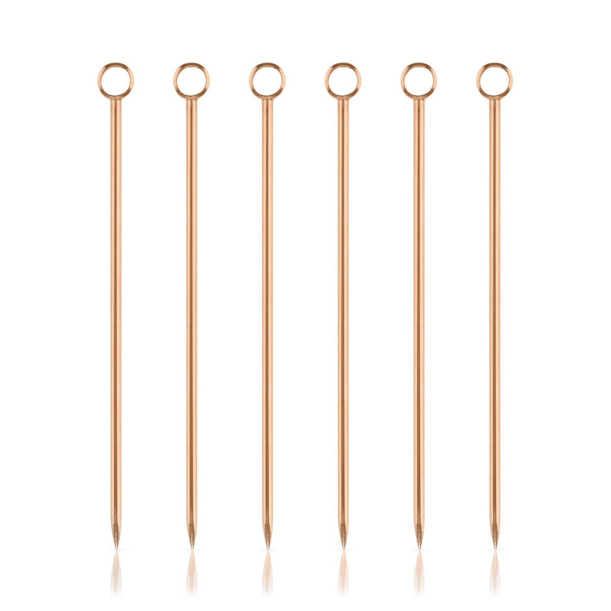 Viski Summit Stainless Steel Cocktail Picks in Copper, Set of 6