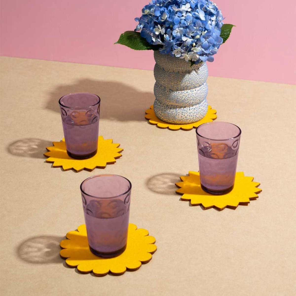 ATELIER SAUCIER Sunburst Felt Cocktail Napkins | Set of 4 - lily & onyx