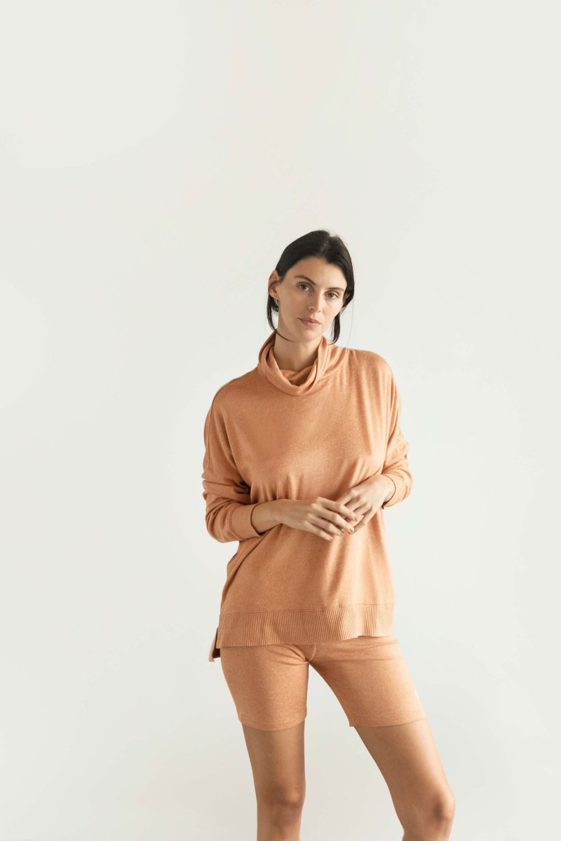 Sunday Citizen Cosset Relaxed Turtleneck - Soft Viscose Blend Lightweight Top