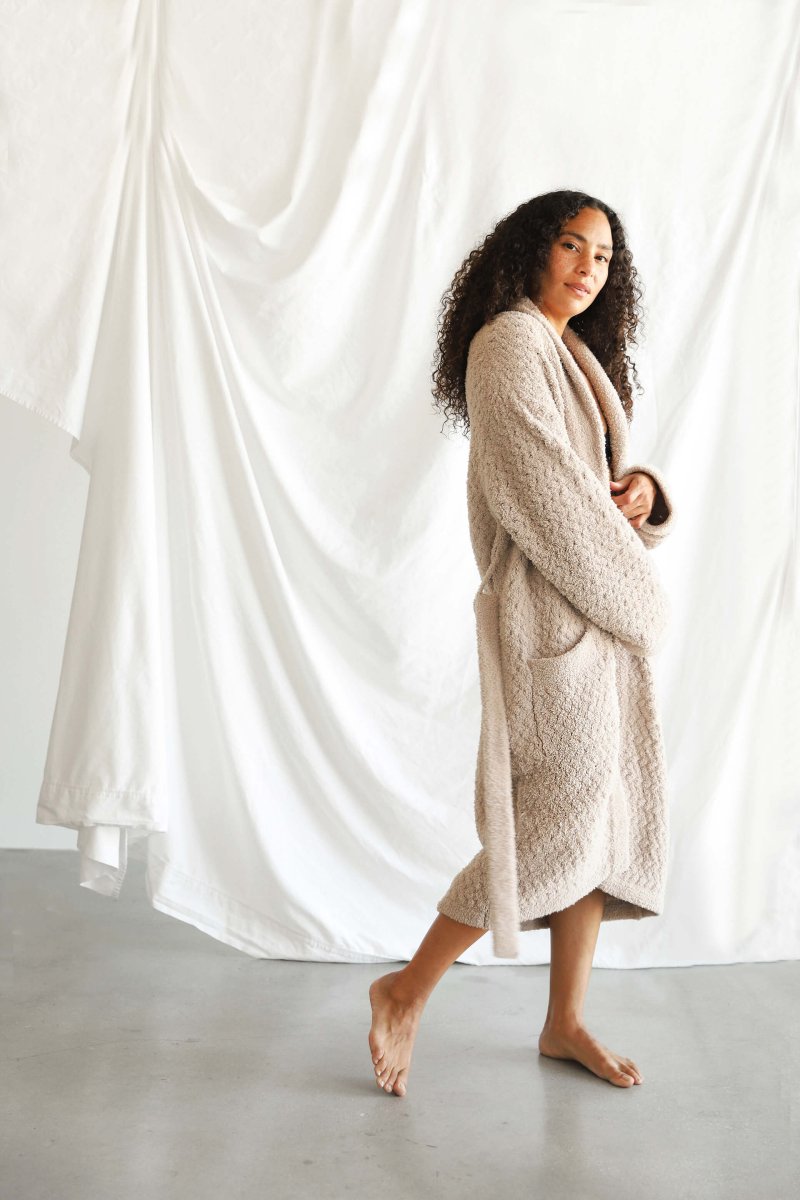 Sunday Citizen Waffle Robe - Soft Textured Wrap with Pockets & Tie Waist