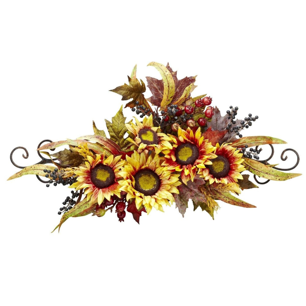 
                      
                        Nearly Natural Sunflower Swag Garland with Metal Frame - lily & onyx
                      
                    