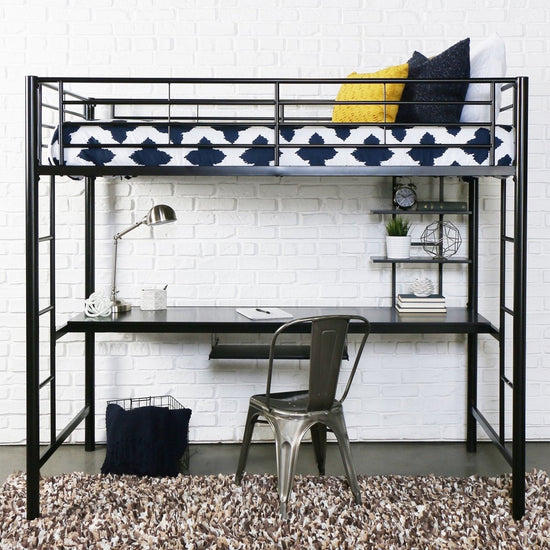 Walker Edison Sunset Twin over Workstation Bunk Bed - lily & onyx
