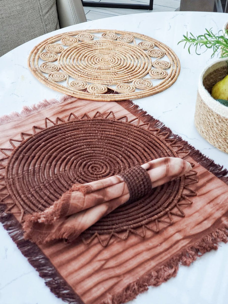 
                      
                        KORISSA Surya Woven Palm Fiber Placemat, Brown - Set of 2 - lily & onyx
                      
                    