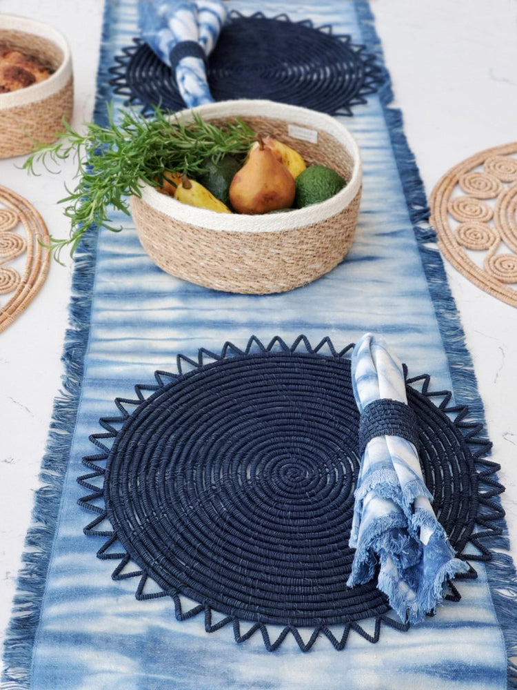 
                      
                        KORISSA Surya Woven Palm Fiber Placemat, Indigo Blue - Set of 2 - lily & onyx
                      
                    