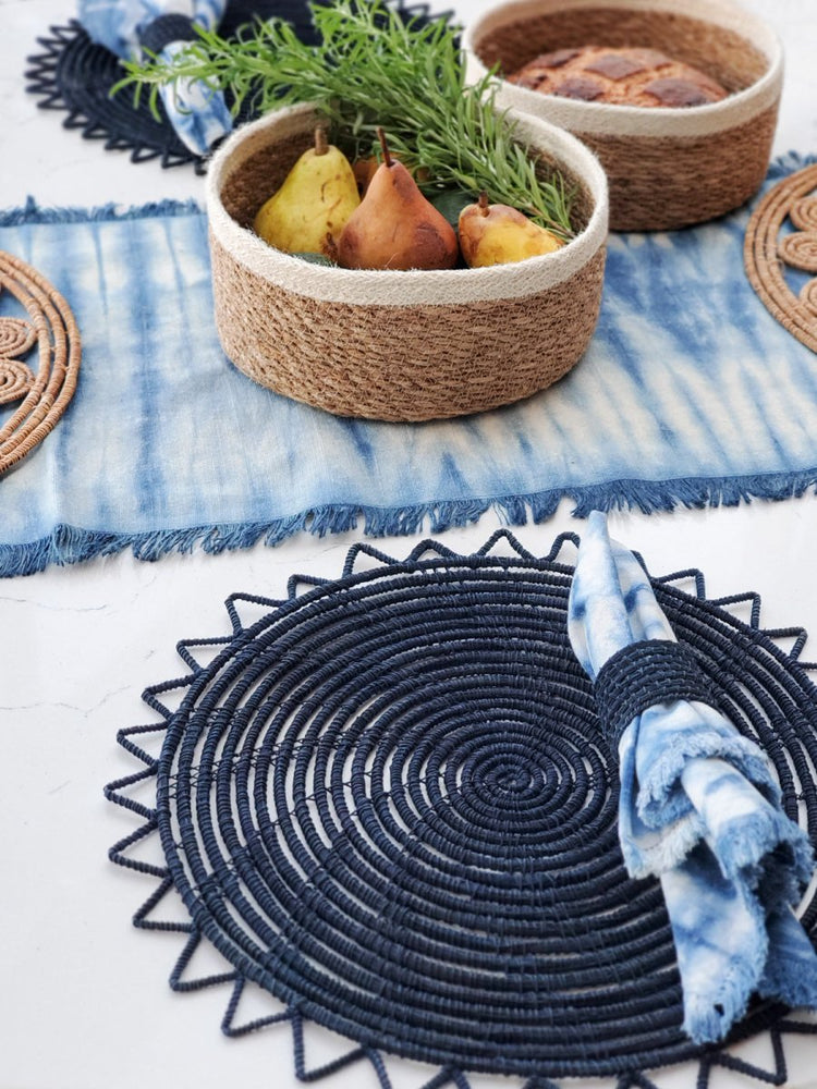 
                      
                        KORISSA Surya Woven Palm Fiber Placemat, Indigo Blue - Set of 2 - lily & onyx
                      
                    