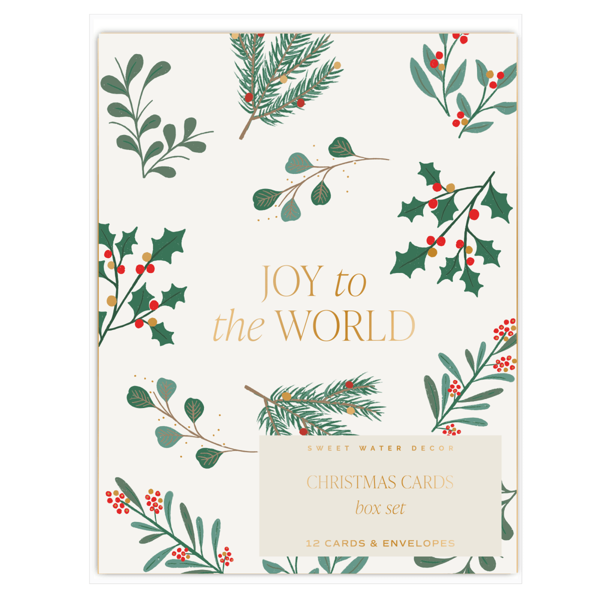 Sweet Water Decor Assorted Holiday Greeting Card Set, Pack of 12