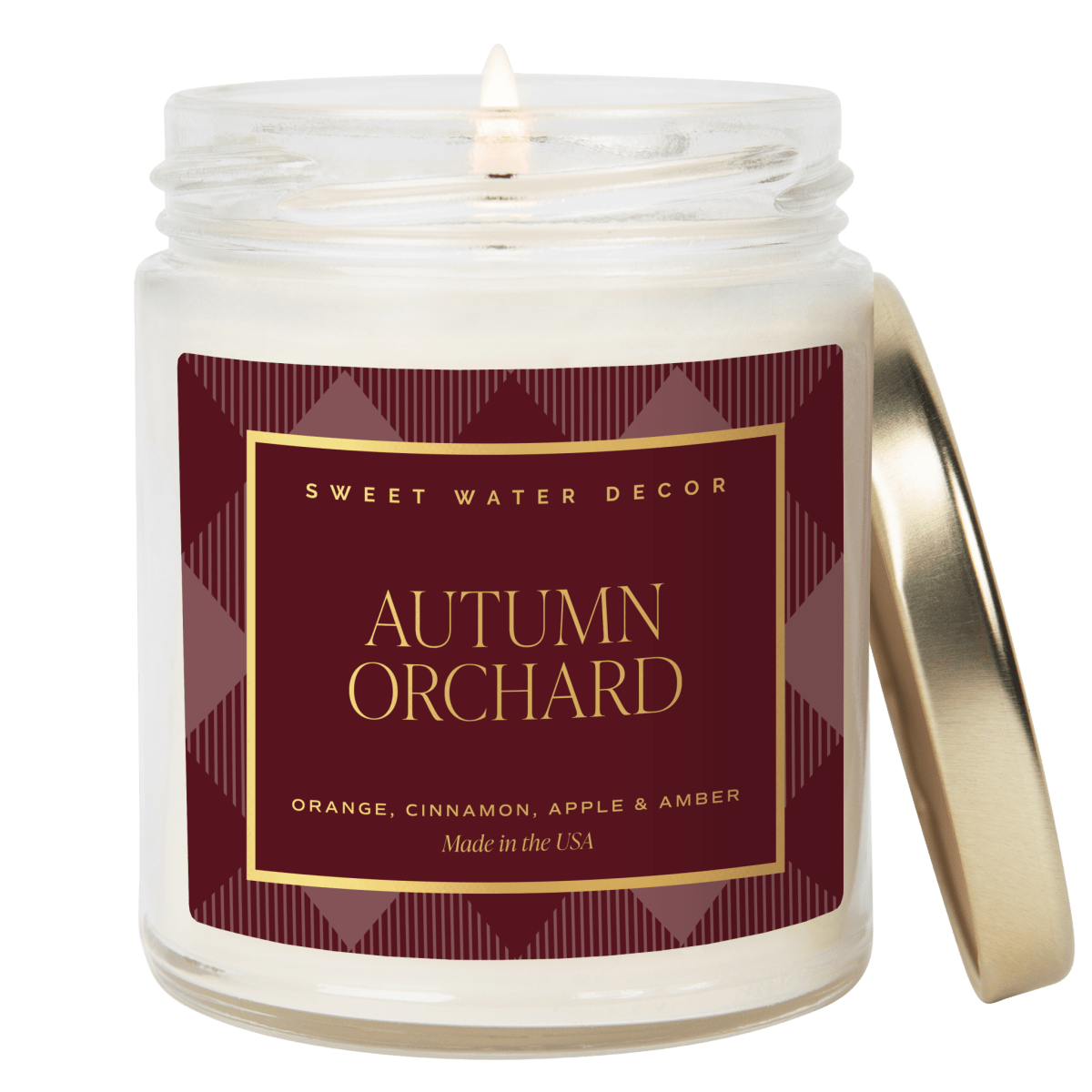 Sweet Water Decor Autumn Orchard Soy Candle - Mulled Cider Apple Cinnamon 9oz Jar