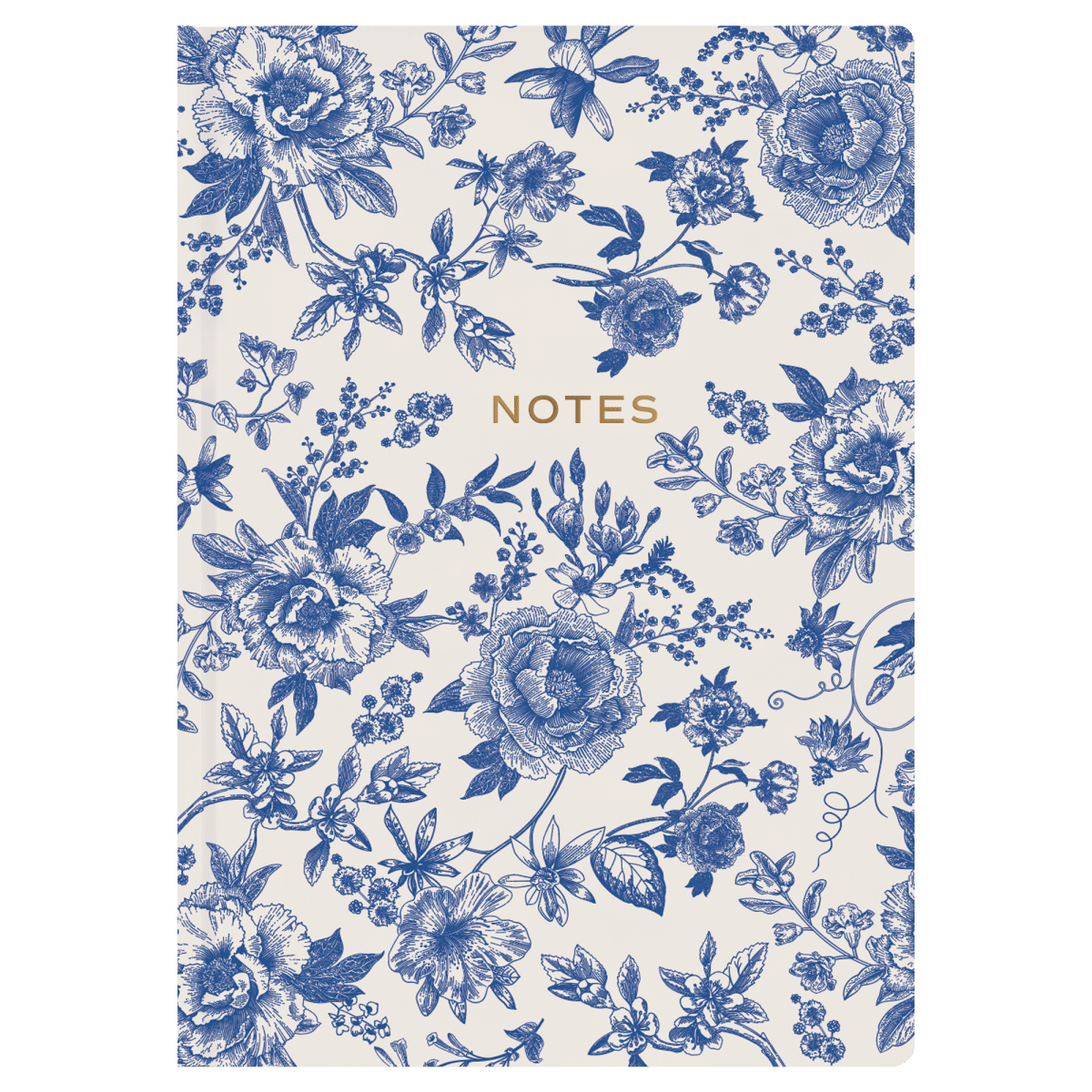 Sweet Water Decor Blue Delft Notes Journal – Hardcover Lined Journal with Gold Foil