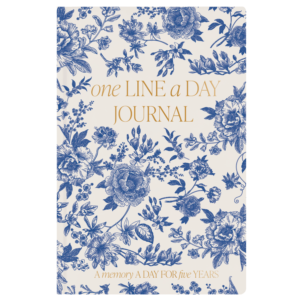 Sweet Water Decor Blue Delft One Line a Day Journal – 5 - Year Memory Journal with Gold Foil