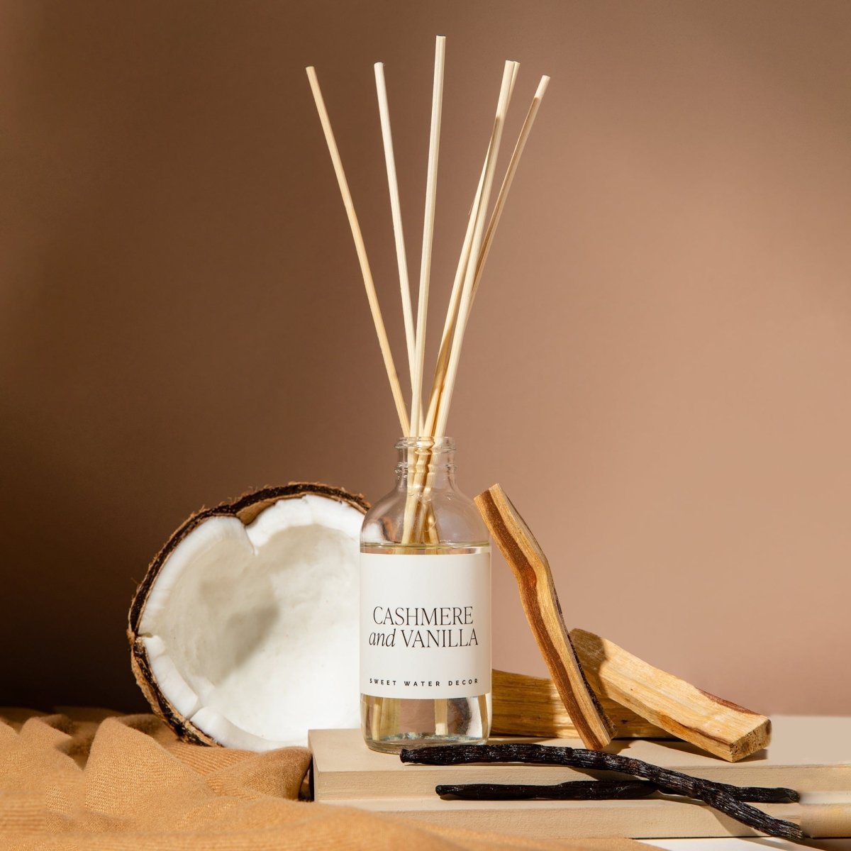 Sweet Water Decor Cashmere Vanilla Reed Diffuser 3.5oz - Luxury Home Fragrance