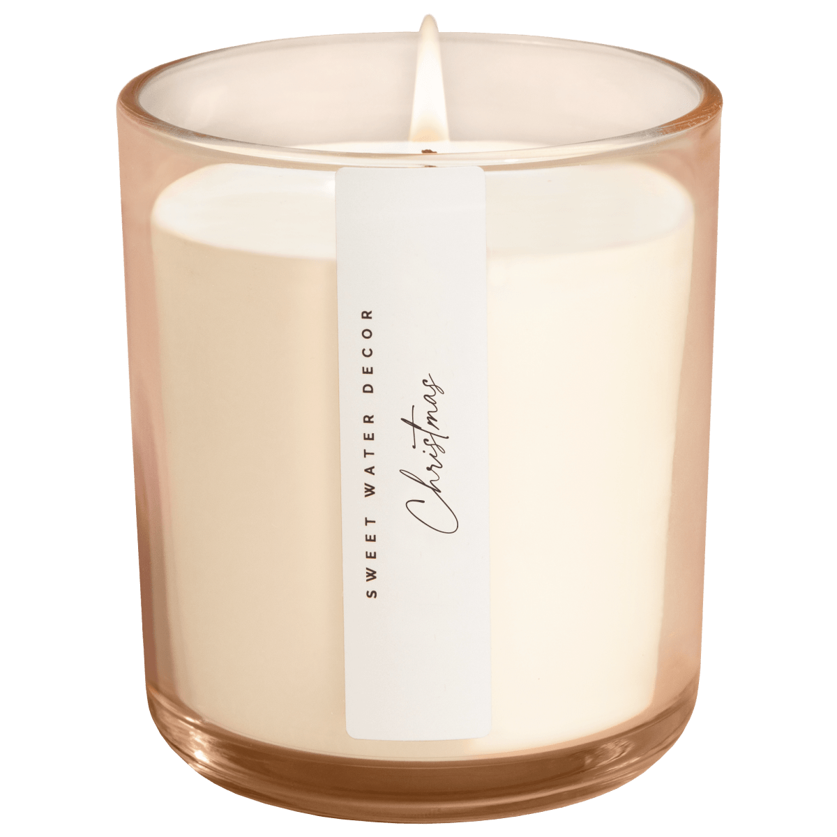 Sweet Water Decor Christmas Soy Candle - 12 oz Tinted Glass Jar - Apple Cider & Cinnamon