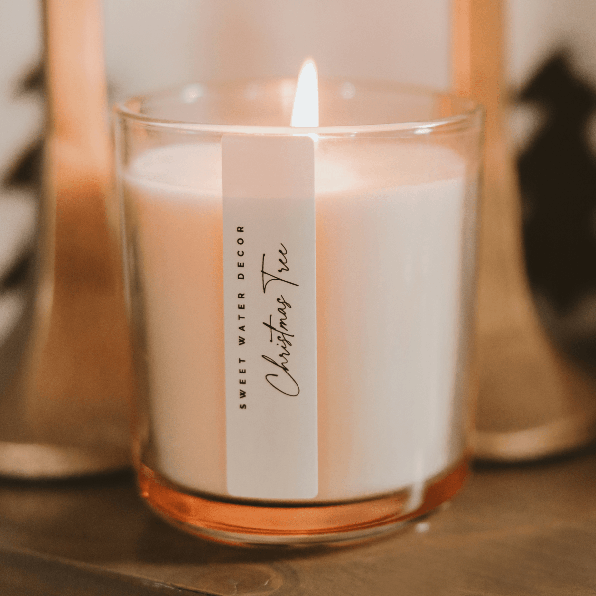 Sweet Water Decor Christmas Tree Soy Candle - Tinted Glass Jar - 12 oz