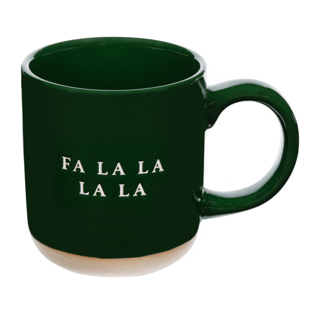 Sweet Water Decor Fa La La Green Stoneware Coffee Mug, 14 oz